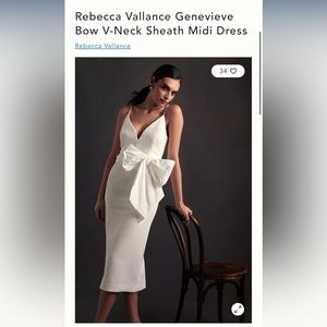 Rebecca Vallance Genevieve
Bow V-Neck Sheath Midi Dress